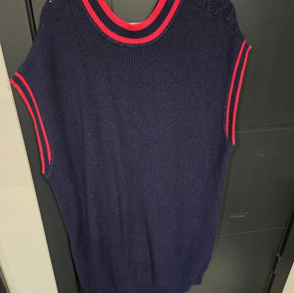 Navy Cable Knit Sleeveless Sweater Dress XL Nully Purchase Worn Once XL Runsbig - Picture 3 of 4